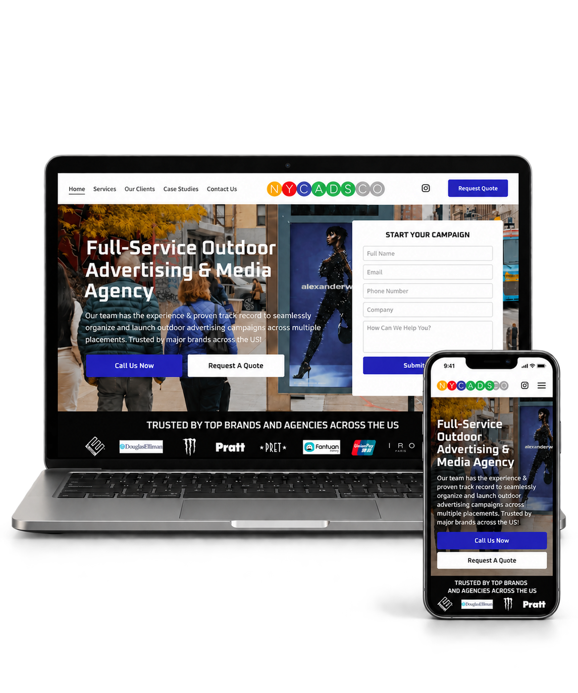 NYCADSCO website displayed on a laptop and phone
