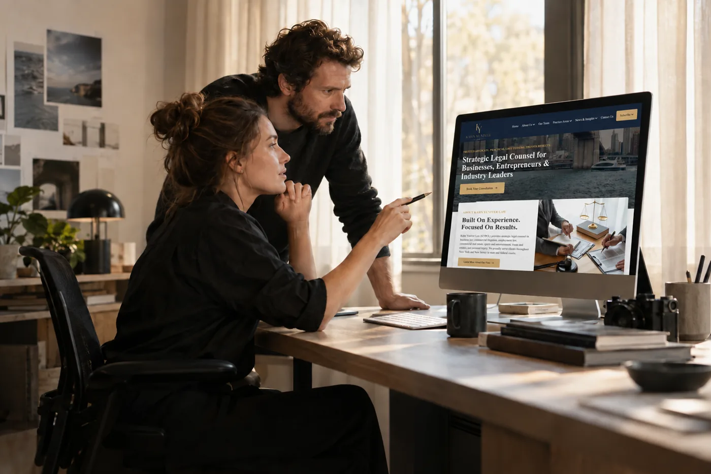 Agency professionals reviewing the KYPCL website on a desktop monitor