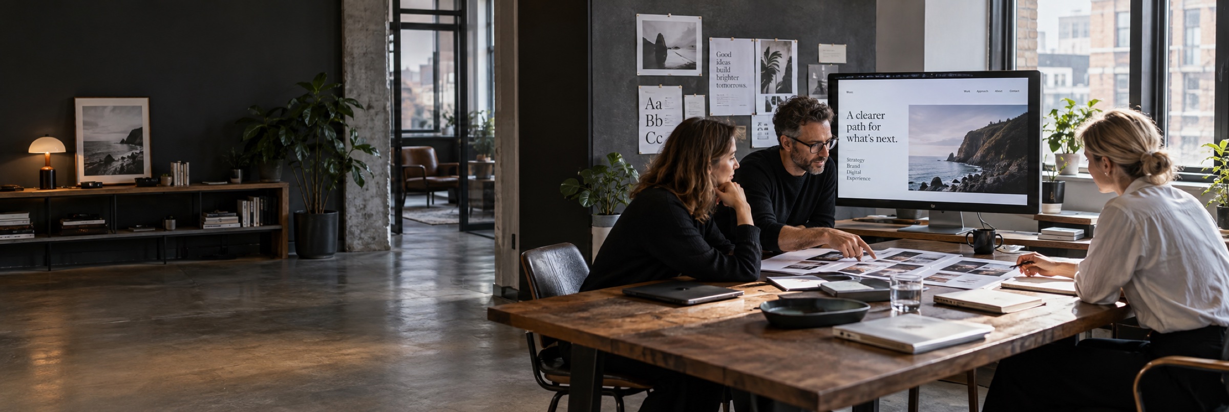 Creative team planning a brand and marketing direction
